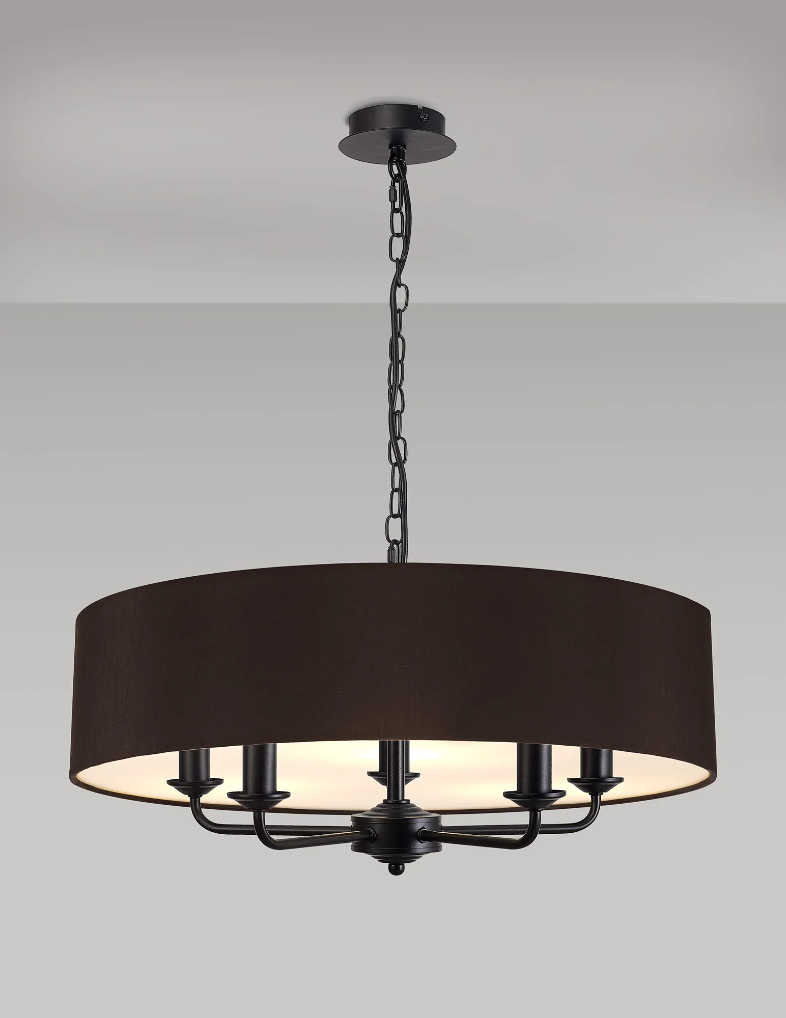 Banyan 60cm 5 Light Pendant Matt Black, Black DK1014  Deco Banyan MB BL